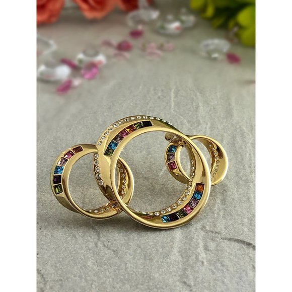 Vintage Fifth Avenue Collection "Personality" Brooch in Gold Tone with Swarovski - Picture 1 of 4